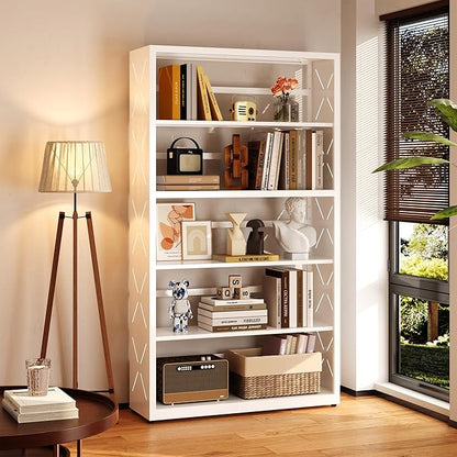 5 Tier Bookcase, Industrial Bookshelf, Home Office Bookcase Shelf Storage - Image 2