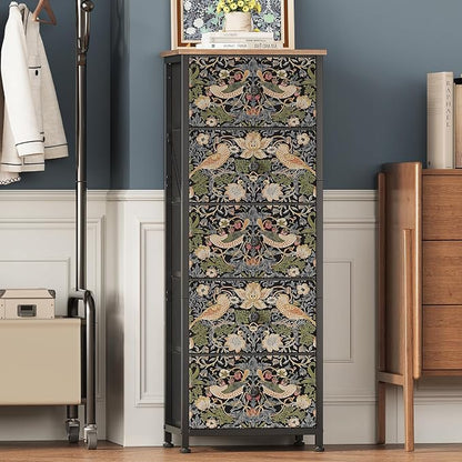 Dresser with 5 Fabric Drawers Strawberry Thief Drawer Dresser - Image 6