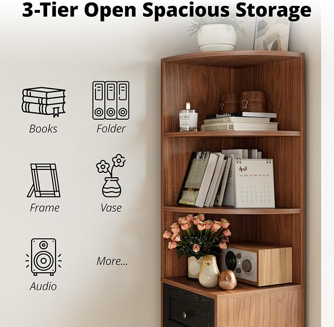 IRONCK Corner Bookshelf and Bookcase - Image 4