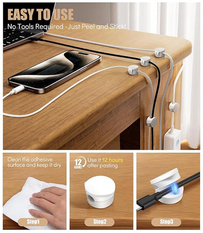 6 Pack Silicone Cord Organizer, Adjustable Magnetic Cable Clips, Strong - Image 6