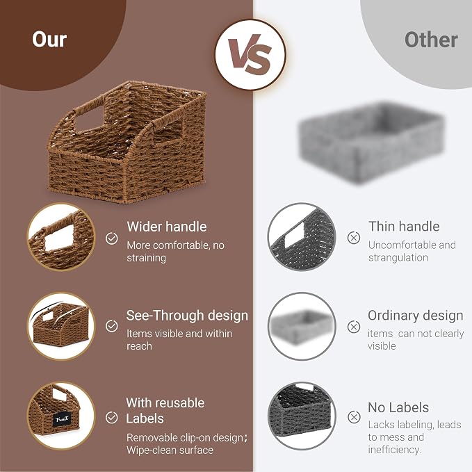 Pantry Organizers, Wicker Storage Baskets - Image 4