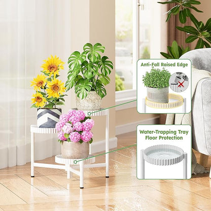 3 Tiered Tall Plant Stand Indoor Outdoor, Metral Flodable Plant Stand - Image 4