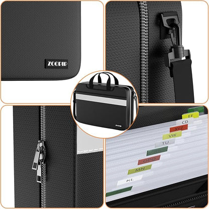 Accordion File Organizer with Lock, Fireproof Document Organizer Bag with - Image 5