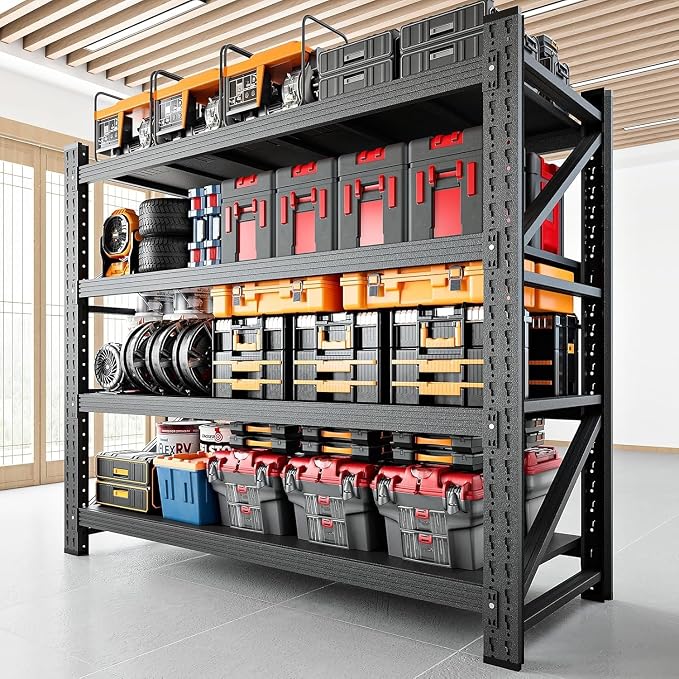 48" W Storage Shelves, 3000LBS Garage Shelving Heavy Duty Metal Adjustable by RAVIGIN