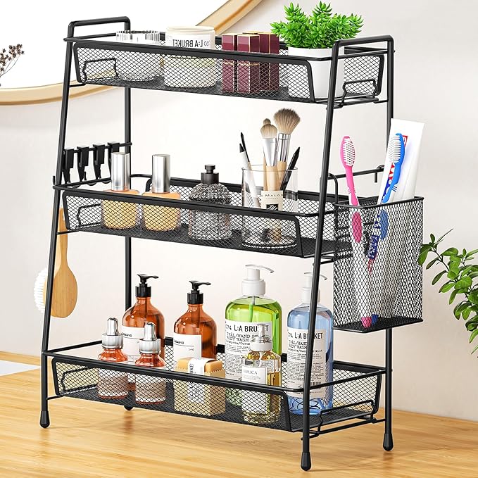 VITVITI 3-Tier Bathroom Organizer Countertop, Metal Wire Mesh Bathroom Counter by VITVITI
