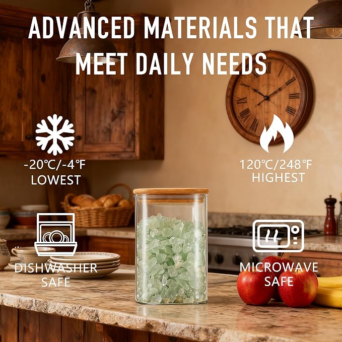 37oz Airtight Glass Square Storage Canisters - Image 4