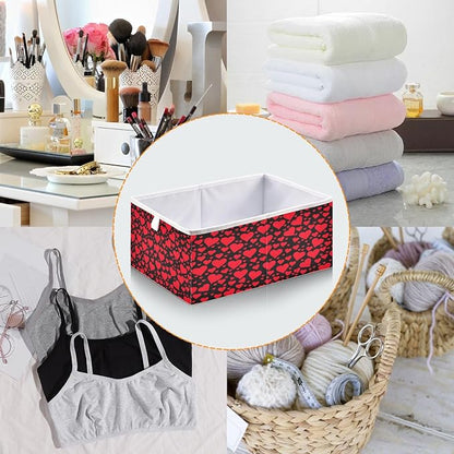Eamless Pattern with Red Hearts Closet Organizers Storage Cubes Storage Bins - Image 5
