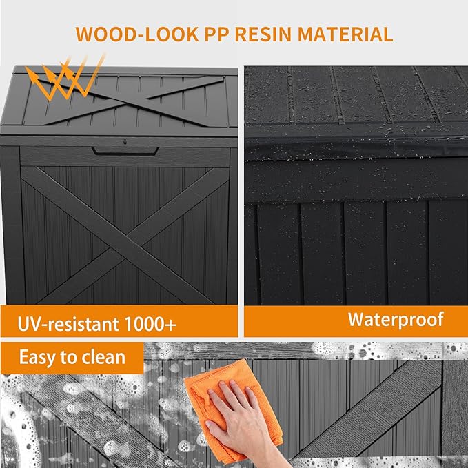 31 Gallon Outdoor Storage Box, Large Resin Deck Box - Image 6