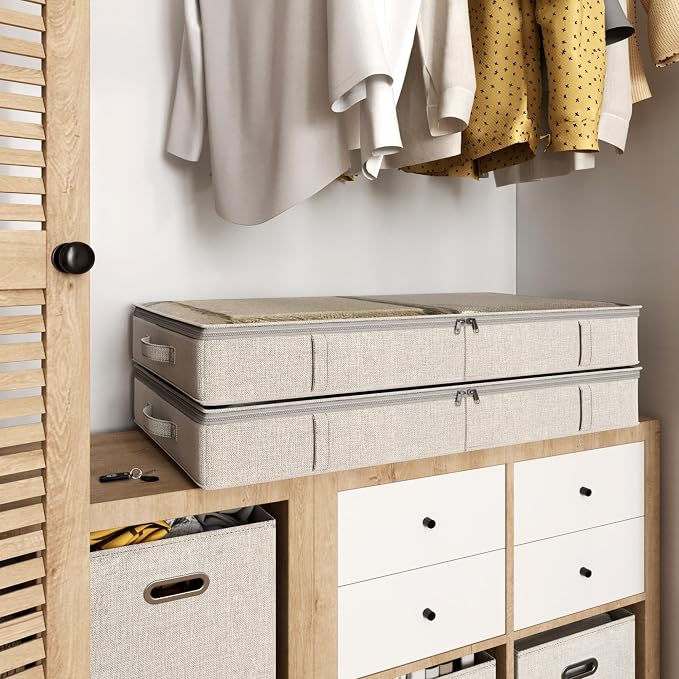 Gray Low Profile Under Bed Storage Containers 5 inches high, 33.8"x 17.7"x 5.1" - Image 6