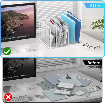 File Organizer for Desk, 5-Section Vertical File Sorter, Paper Holder Organizer - Image 6