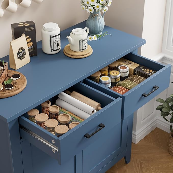 HORSTORS Farmhouse Kitchen Storage Cabinet, Small Buffet, Coffee Bar, 35.8"W - Image 6
