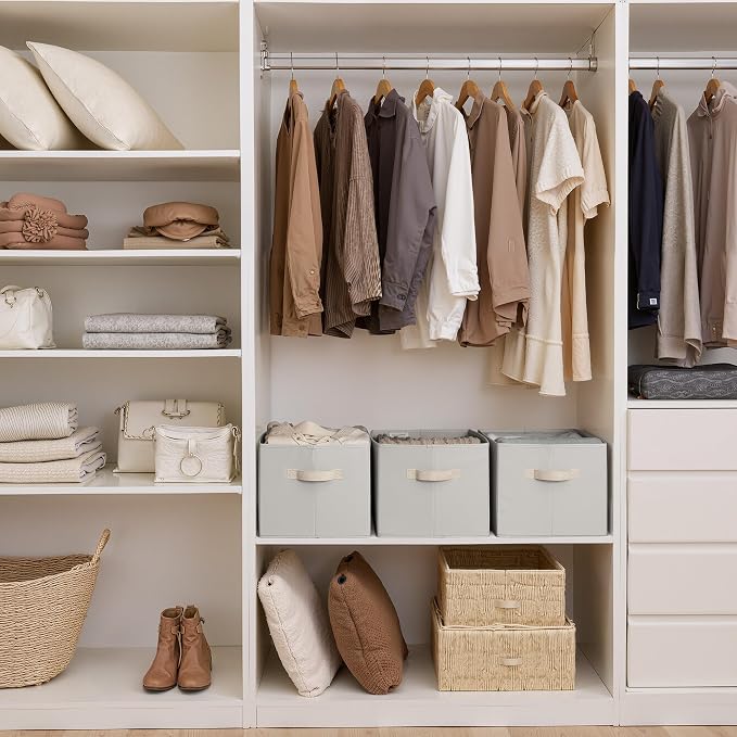 StorageWorks Storage Baskets for Shelves, Foldable Fabric Closet Storage Bins - Image 3