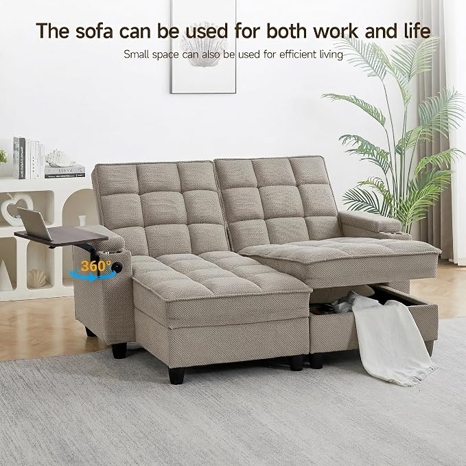 70.9" Chaise Lounge Chair Indoor, Oversized Boucle Upholstered Sofa Bed - Image 5
