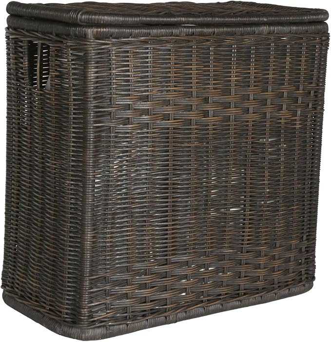 The Basket Lady 3-Compartment Wicker Laundry Sorter Hamper, 30 in L x 15 in W x - Image 2