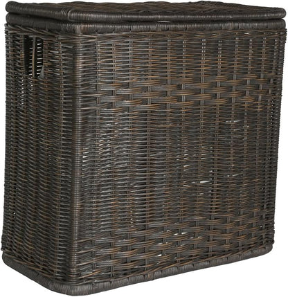The Basket Lady 3-Compartment Wicker Laundry Sorter Hamper, 30 in L x 15 in W x - Image 2