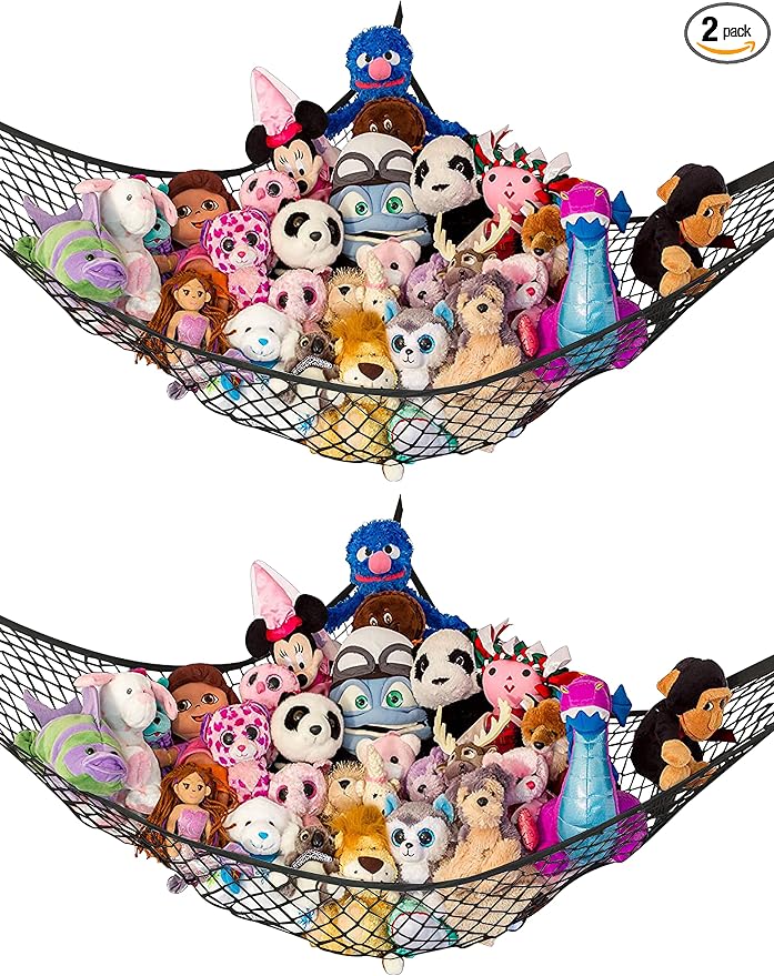 Stuffed Animal Hammock 2 Pack | Corner Stuffed Animal Storage & Plushie Net | by LillysLove