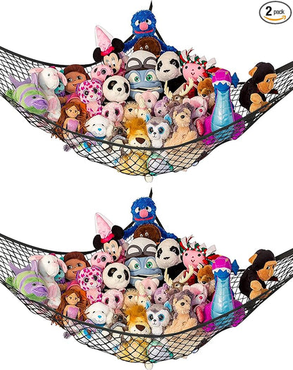 Stuffed Animal Hammock 2 Pack | Corner Stuffed Animal Storage & Plushie Net | by LillysLove