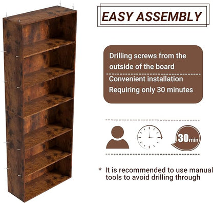 6 Tier Book Shelf，Wooden 6 Cube Storage Organizer, Low Bookcase Storage Display - Image 4