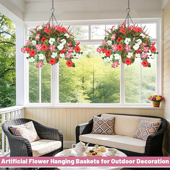 Artificial Flowers Hanging Baskets - Image 2