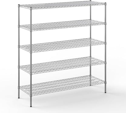 21" Deep x 60" Wide x 64" Height Wire Shelving Kit | 5-Tier | NSF Commercial by Regal+Altair