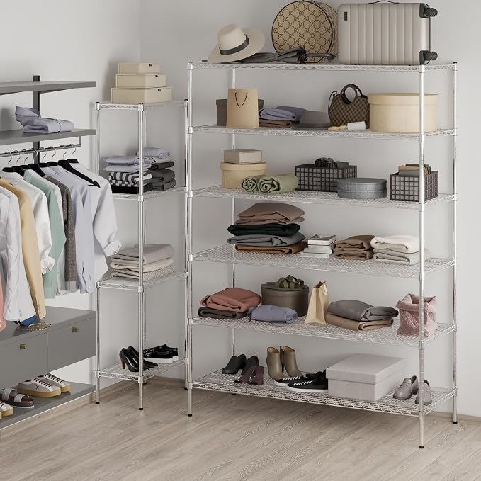 24" Deep x 60" Wide x 86" Height Wire Shelving Kit | 6-Tier | NSF Commercial - Image 2
