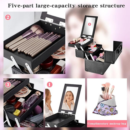 Makeup Train Case, Portable Makeup Case - Image 4
