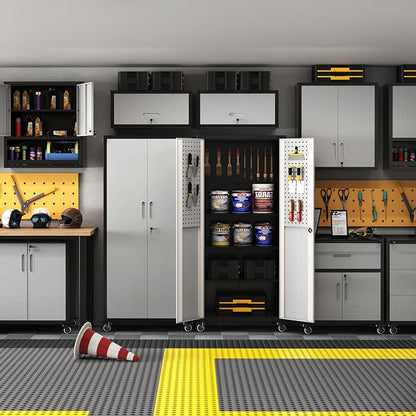 Garage Metal Storage Cabinet, Heavy-Duty Shelving Unit - Image 2