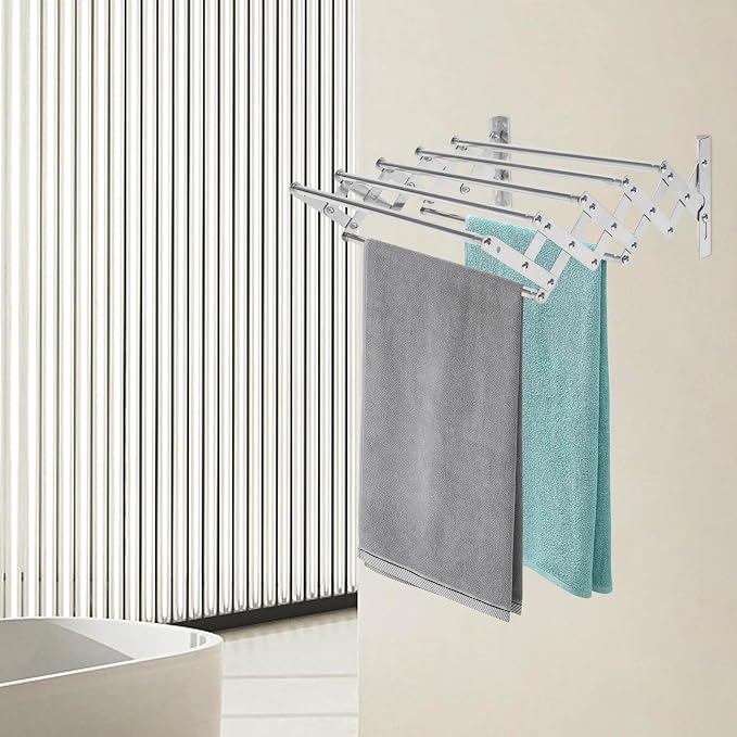 Wall Mounted Laundry Drying Rack, Retractable Clothes Drying Rack - Image 5