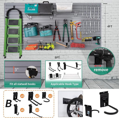 Slatwall Panels 4'x8' Garage Slat Wall Storage Systems - Image 2