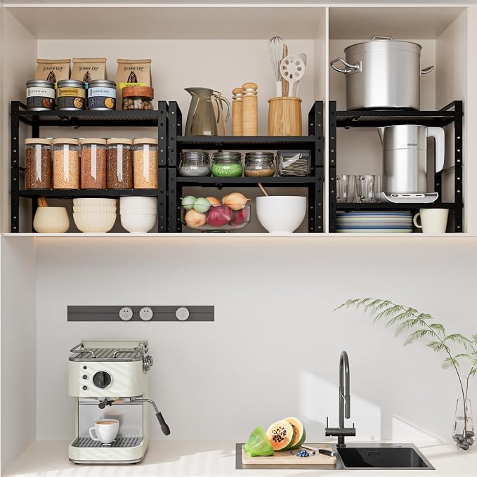 Expandable, Adjustable & Stackable Spice Rack, Cabinet Kitchen Countertop Shelf - Image 6