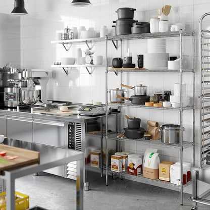 14" Deep x 42" Wide x 74" Height Wire Shelving Kit | 5-Tier | NSF Commercial - Image 6