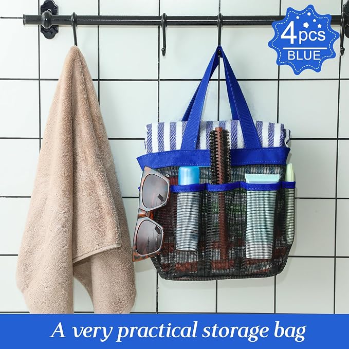 Hillban 4 Pcs Mesh Shower Caddy Portable Shower Caddy - Image 4