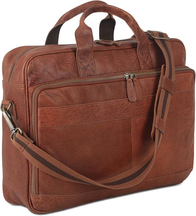 KomalC 16 Inch Leather briefcases Laptop Messenger Bags - Image 6