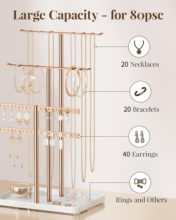 pickpiff Jewelry Stand Holder Organizer: 14.5" Sturdy Hanger - Image 2