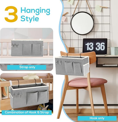 3pcs Bedside Caddy Hanging Storage Bag, Water Cup Holders, Organizer Baskets - Image 4