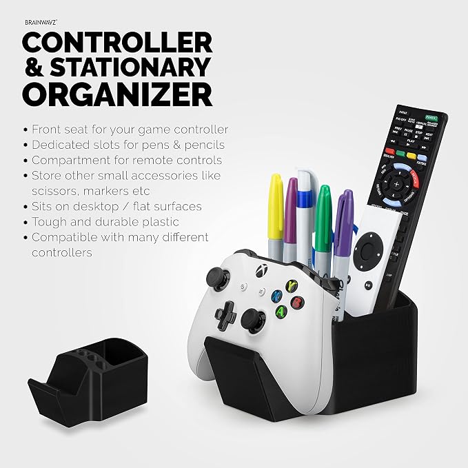 BRAINWAVZ Game Controller, TV Remote Control & Pens Pencils Stationery Storage - Image 3