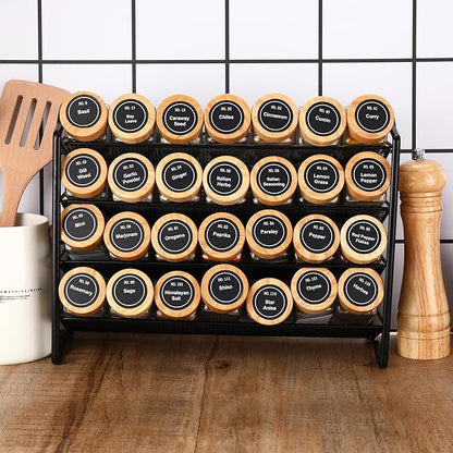 DIMBRAH Spice Jars with Label-4oz 36Pcs, Glass Spice Jars with Bamboo Lids - Image 5