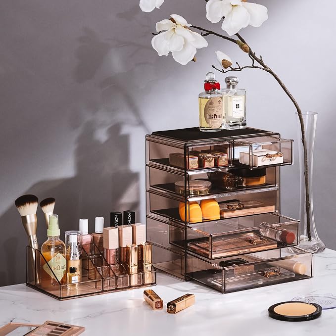Sorbus Acrylic Makeup Organizer Set, 6-Drawer Vanity & Countertop Cosmetic - Image 3