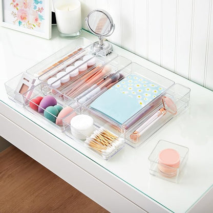 STORi SimpleSort 10-Piece Stackable Clear Drawer Organizer Set | Multi-size - Image 7