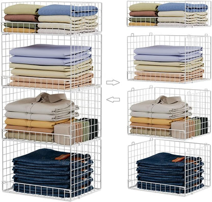 Yociyoga 4 Tier Stackable Closet Organizers and Storage Shelves, Foldable by FollowWithYociyogaTogether