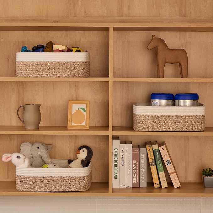 Large Shallow Organizing Baskets 15x11x5.1 Inches - Image 3