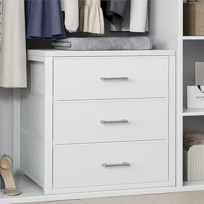 BOLUO Closet Drawers White 3 Drawer Dresser by BOLUO