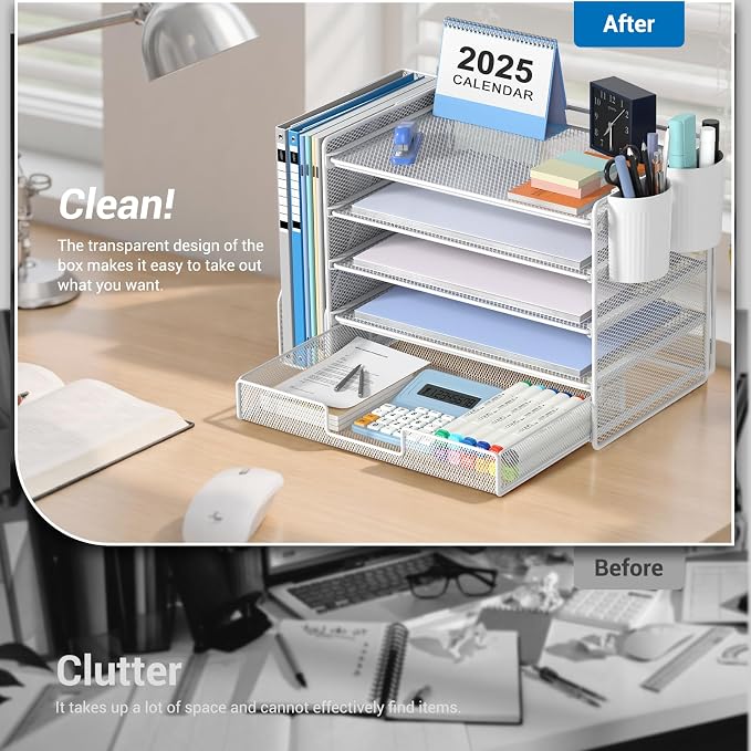 OPNICE Desk Organizer, 5-Tier Desktop File Organizer - Image 5