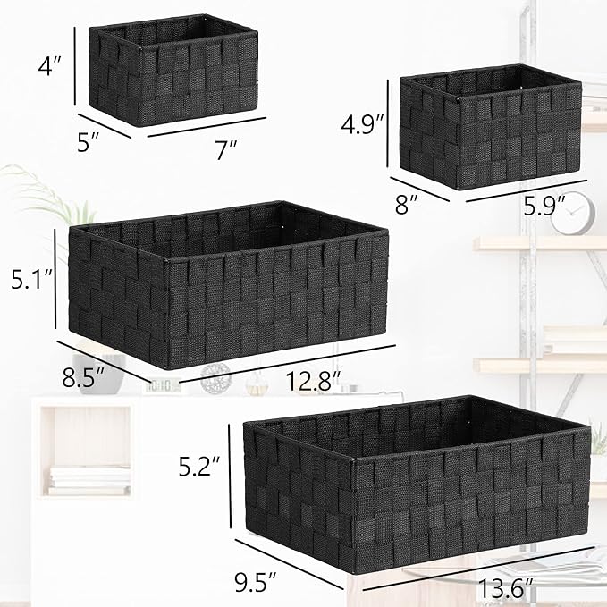 Posprica Woven Storage Baskets for Organizing 6 Pack, Large&Small Storage Cube - Image 4