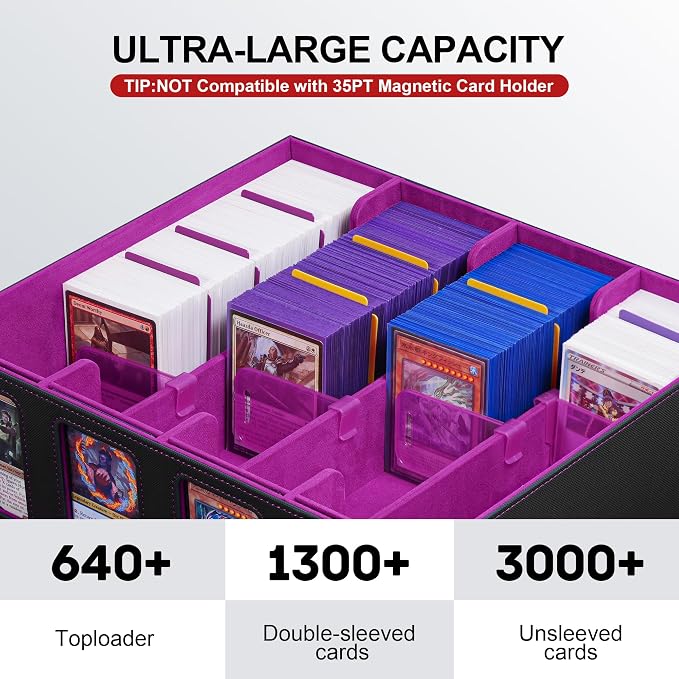 Trading Card Storage Box with Portable Handle, 3000+ MTG Storage Box with 4 - Image 2