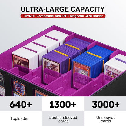 Trading Card Storage Box with Portable Handle, 3000+ MTG Storage Box with 4 - Image 2