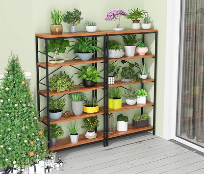 Himimi Industrial Bookshelf 5-Tier, Bookcase 58" H Ladder Shelf, Storage - Image 6
