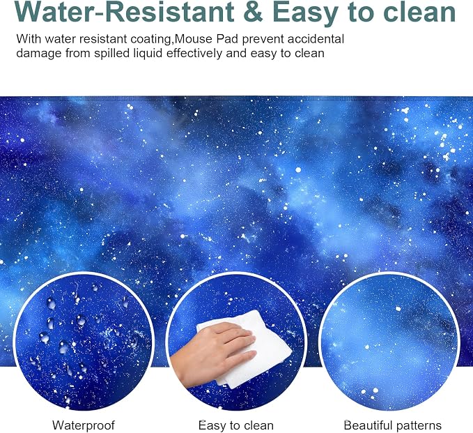 Starry Sky Gaming Mouse Pad 35.4"x15.7"Desk Mat Anti-Slip Rubber Base & Durable - Image 4