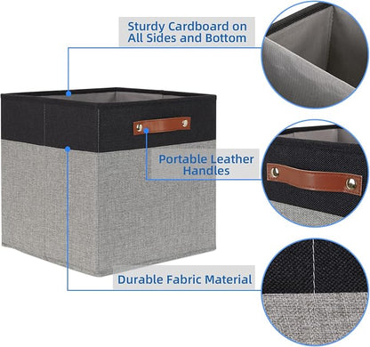 Temary 13 x 13 Storage Cubes Foldable Storage Cubes 4 Pack Canvas Storage Bin - Image 3