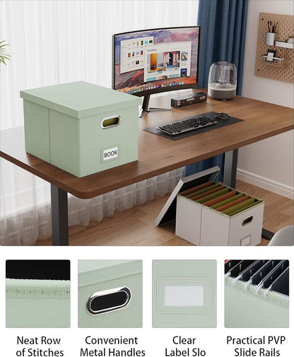 2 Pack File Storage Organizer, Portable File Box - Image 4